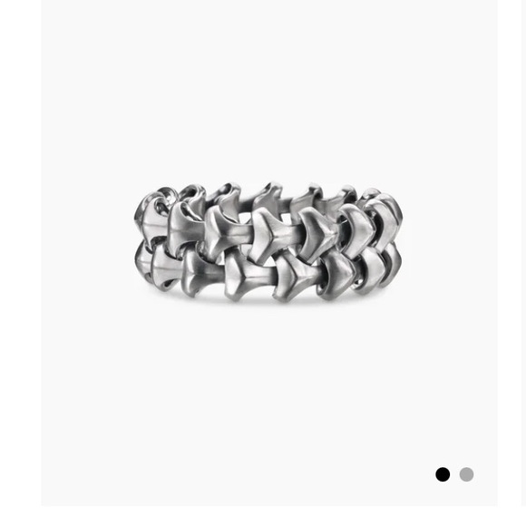 David Yurman Unique Silver Chain Ring - Picture 2 of 2